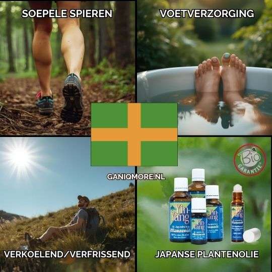 Japanse plantenolie - Japanisches Pflanzenöl - wandelen - Vierdaagse Nijmegen - 4Daagse - ganiqmore.nl